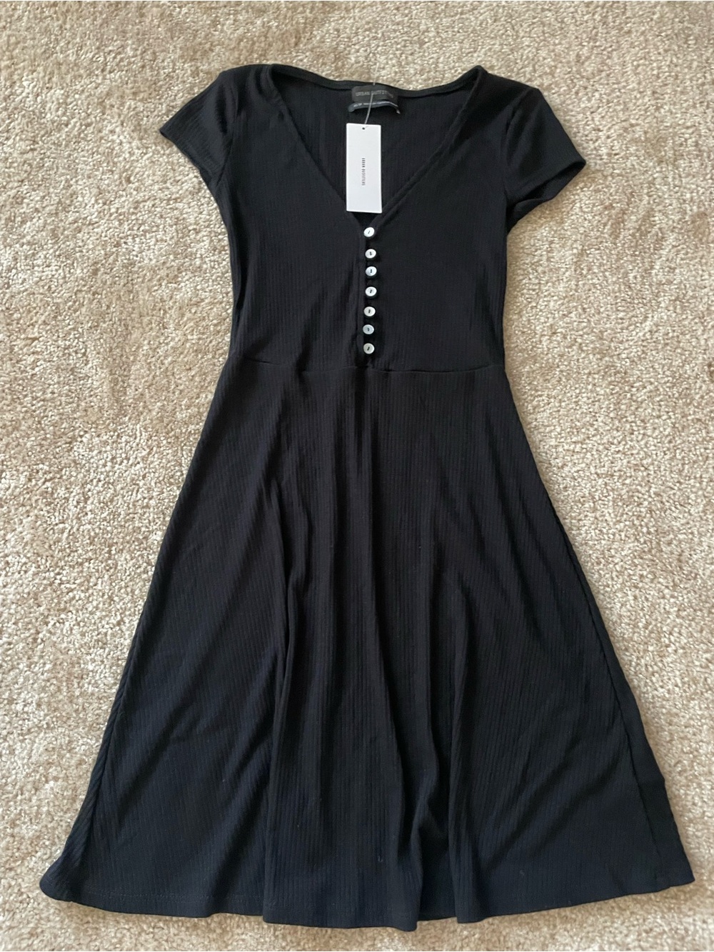 NWT Urban Outfitters Black Ribbed Dress Womens Size Extra Small